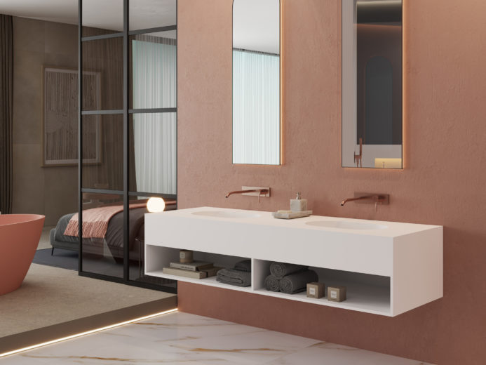 vasque sur mesure scène Materia hidrobox toulouse balma décoration