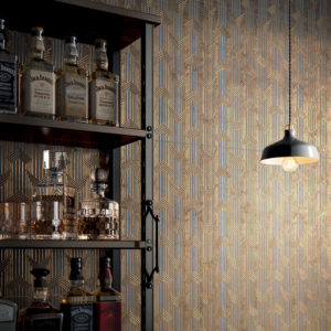 Swing Geometria ottone su fondo nero matt architecte format design toulouse creation original balma renovation carrelage faience archi douche salle de bain