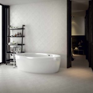 Swing Pavone bianco su fondo bianco matt architecte format design toulouse creation original balma renovation carrelage faience archi douche salle de bain