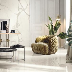 Vanity bianco luce glossy & statuario glossy marbre gres cerame grand format décoration architecte toulouse rénovation marble cotto