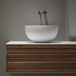 meuble original décoration architecte toulouse bois massif noyer frêne corian salle de bain douche LMCS carrelage archi