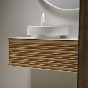 meuble original décoration architecte toulouse bois massif noyer frêne corian salle de bain douche LMCS carrelage archi