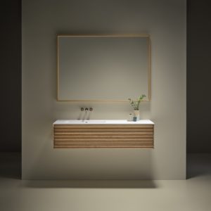 meuble original décoration architecte toulouse bois massif noyer frêne corian salle de bain douche LMCS carrelage archi