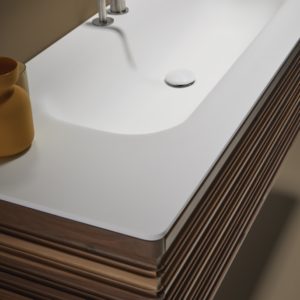 meuble original décoration architecte toulouse bois massif noyer frêne corian salle de bain douche LMCS carrelage archi