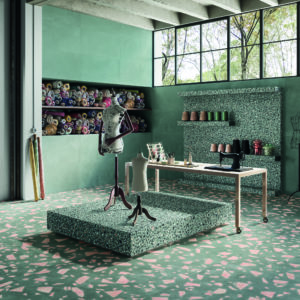 carrelage decoration balma architecte l'union blagnac terrazzo sanitaire toulouse medley emil rose vert couleur