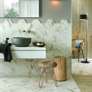 Bistrot Michelangelo Hexagono carrelage decoration toulouse grand format balma architecte douche sanitaire bains maison appartement