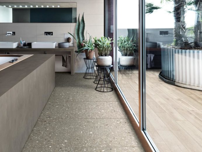 carrelage effet pierre salon salle a manger archi architecture architecte gris Deco naturel pierre naturelle inspiration authentique design salle de bain intérieur terrasse