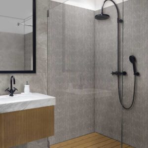 R_SLATE Pierre carrelage grand format dalle sur plot sanitaire architecte décoration