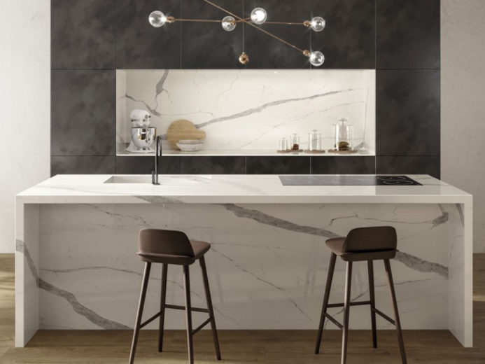 plan cuisine statuario marbre top kitchen faconnage carrelage toulouse grand format marbrier lmcs balma