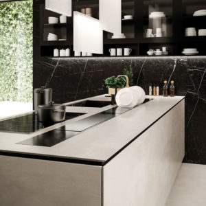 boost white kitchen cuisine plan de travail top haut de gamme architecte rénovation sol mur faïence carrelage marbre dekton