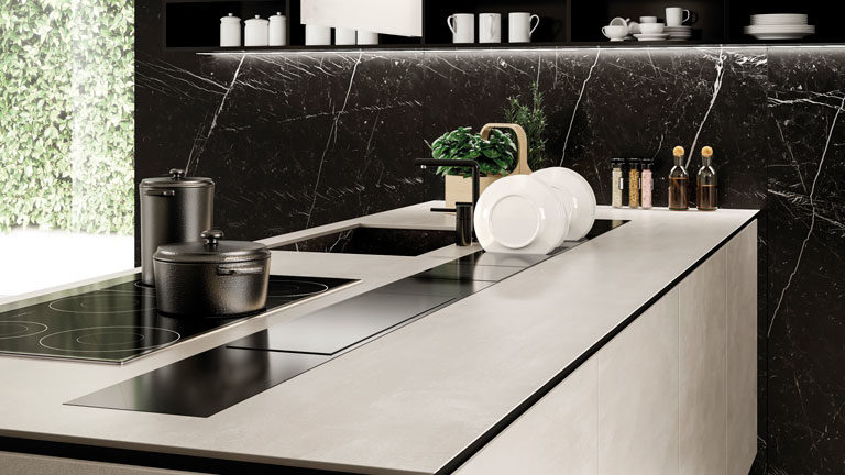 kitchen cuisine plan de travail top haut de gamme architecte rénovation sol mur faïence carrelage marbre dekton