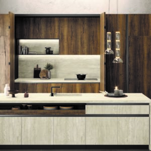 carrelage plan de travail cuisine travertin dalle grand format