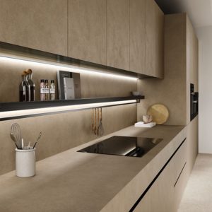 carrelage plan de travail decoration beton taupe cuisine kitchen atlas plan