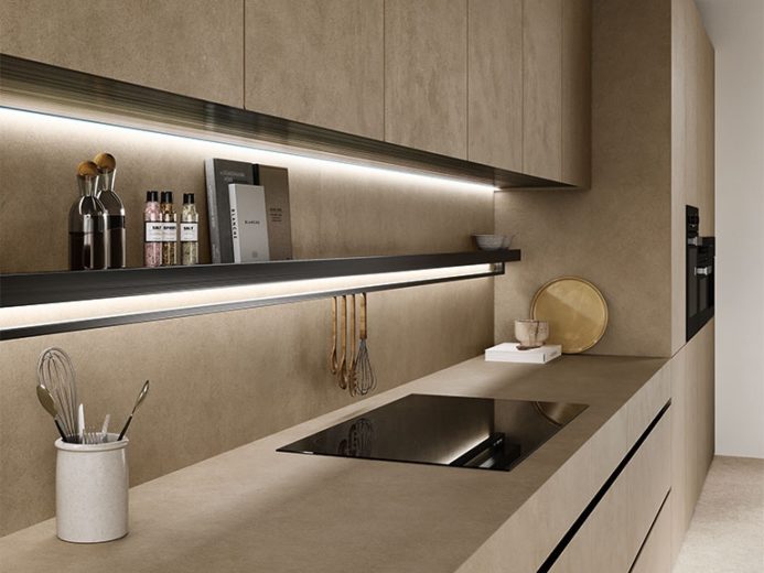 carrelage plan de travail decoration beton taupe cuisine kitchen atlas plan