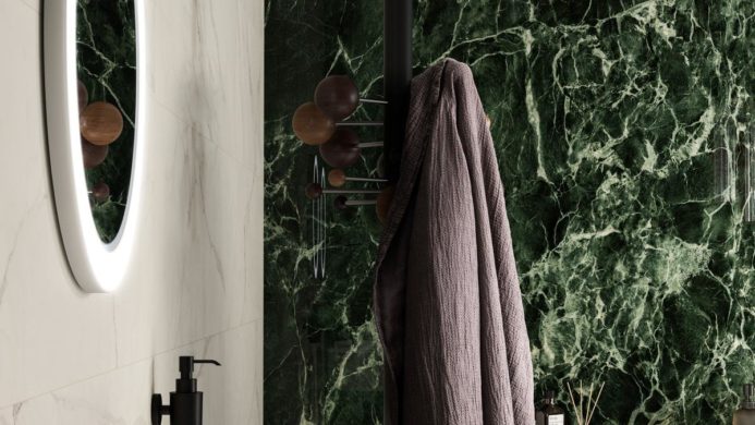 carrelage marbre decoration vert bleu rouge grand format decoration architecte