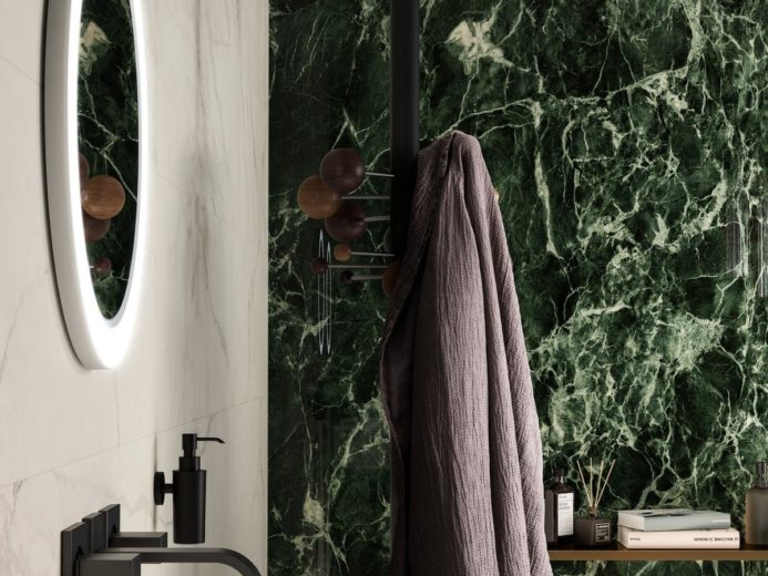 carrelage marbre decoration vert bleu rouge grand format decoration architecte