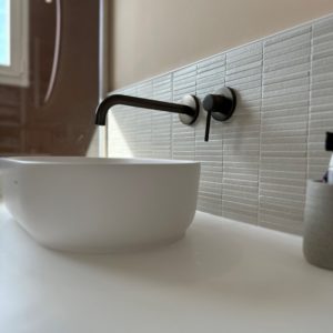 réalisation carrelage terracotta corian gun metal canon fusil decoration Toulouse architecte design